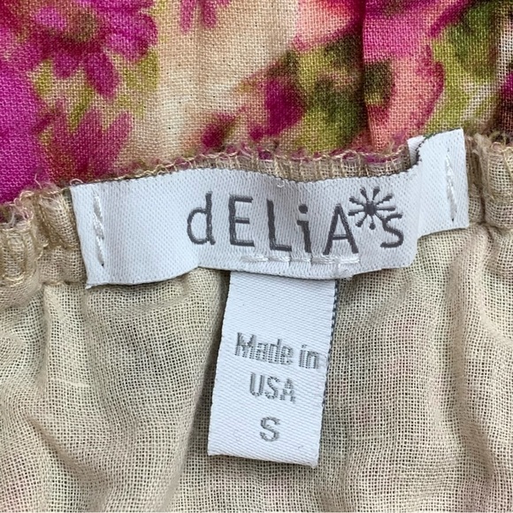 Small Y2k Vintage Floral Ruffle Skirt Cotton Mini Cottage Peasant Juniors 3 5 - Picture 5 of 9